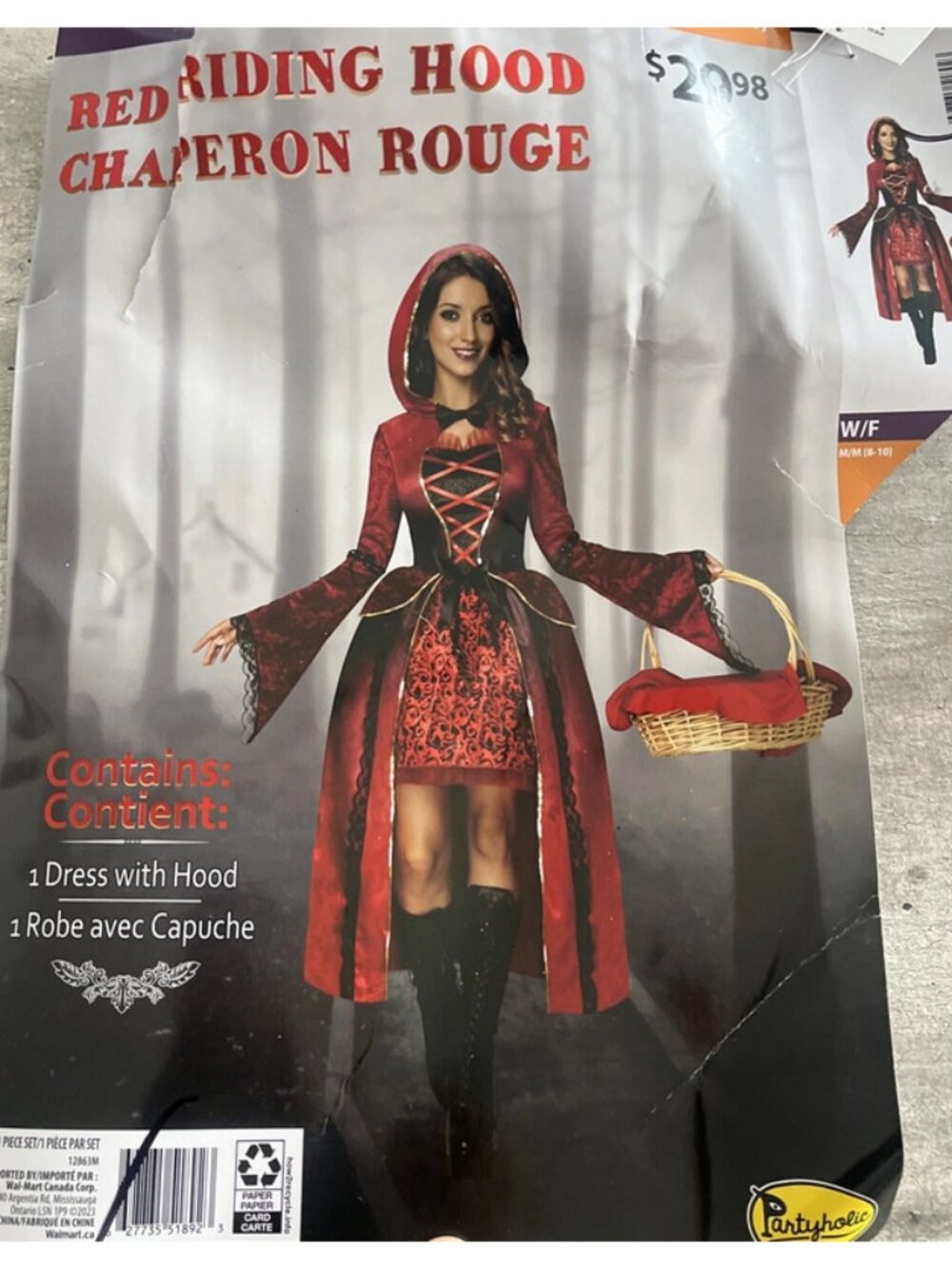 Partyholic Woman's Red Riding Hood Halloween Costume Size Large
